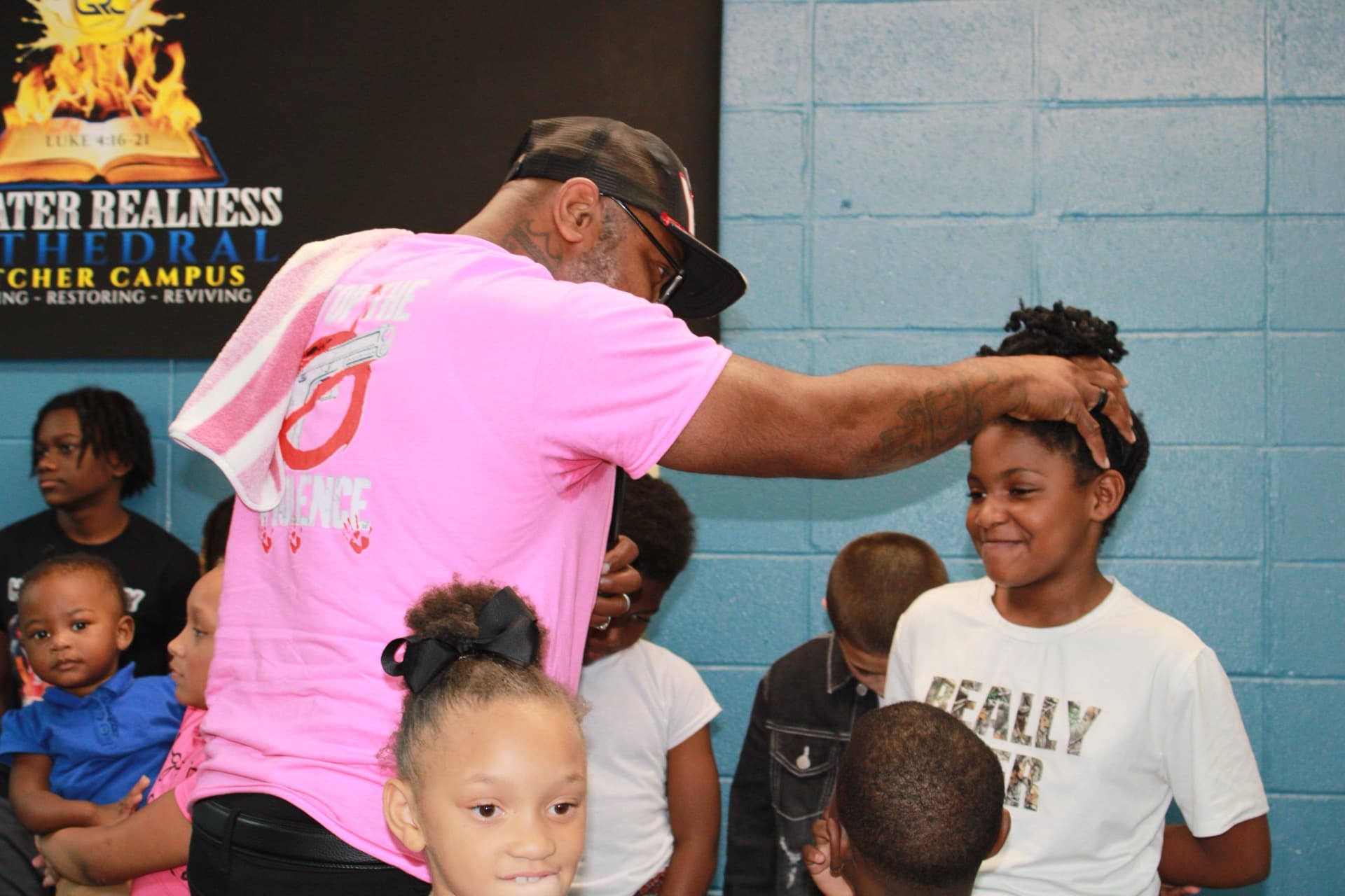 Community mentor engagement with youth at Young Steppers event